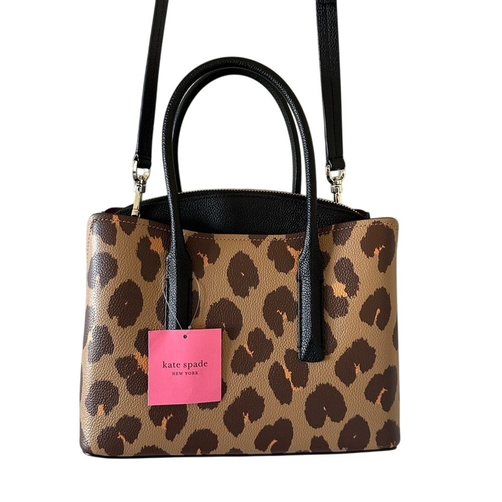 Kate Spade Margaux Leopard Leather Medium Satchel NEW - Picture 9 of 10